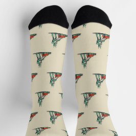 Retro Sci Fi Cartoon Robot and Lawnmower Socken