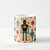 Retro Sci Fi Cartoon Robot-Muster Kaffeetasse (Mittel)