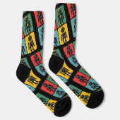 Retro Sci Fi Cartoon Roboter Socken (Rechts)