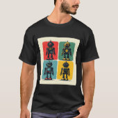 Retro Sci Fi Cartoon Roboter T-Shirt (Vorderseite)