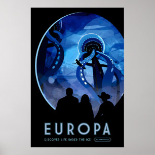 Retro-Sci-Fi-Europa-Reiseposter Futuristisch Poster