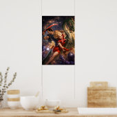 Retro Sci-Fi Fantasy Space Art Poster (Küche)