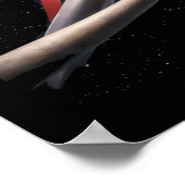 Retro Sci-Fi Fantasy Space Astronauts Art Poster (Ecke)