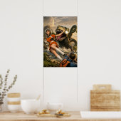 Retro Sci-Fi Fantasy Space Monster Art Poster (Küche)
