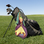 Retro Sci-Fi-Frau Golfhandtuch (Gras)