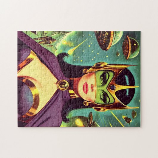 Retro Sci-Fi-Frau Puzzle (Horizontal)