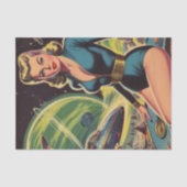 Retro Sci Fi Girl Seidenpapier (Vorderseite)