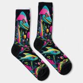 Retro Sci Fi Lizard Crew Socks Socken (Rechts)