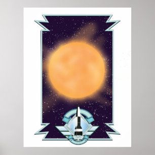 Retro-Sci-Fi-Logo im Stil der 1950er Jahre Poster