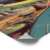 Retro-Sci-Fi-Mädchen Poster (Ecke)