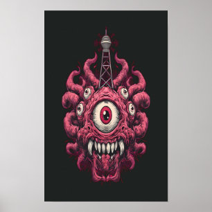 Retro-Sci-Fi-Mind-Control-Augenposter Poster