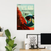 Retro-Sci-Fi-Olympus-Mons-Reiseposter Poster (Heimbüro)
