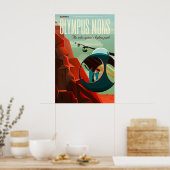 Retro-Sci-Fi-Olympus-Mons-Reiseposter Poster (Küche)
