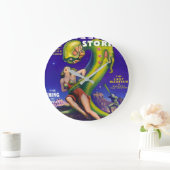 RETRO SCI FI PULP ILLUSTRATION DER 40er Jahre Große Wanduhr (Zuhause)