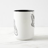 Retro-Sci-Fi-Raumschiff-Blueprint-Kunst Tasse (Zentrum)