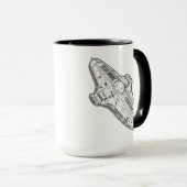 Retro-Sci-Fi-Raumschiff-Blueprint-Kunst Tasse (VorderseiteRechts)