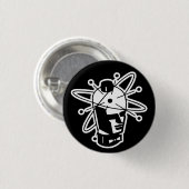 Retro-Sci-Fi-Roboter-Kopf - Schwarz & Weiß Button (Vorne & Hinten)