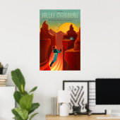 Retro-Sci-Fi-Valles-Marineris-Reiseposter Poster (Heimbüro)