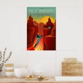 Retro-Sci-Fi-Valles-Marineris-Reiseposter Poster (Küche)