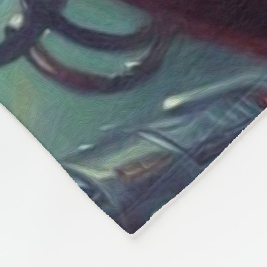 Retro Sci-Fi weibliche Malerei Fleecedecke (Ecke)