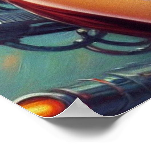 Retro Sci-Fi weibliche Malerei Poster (Ecke)