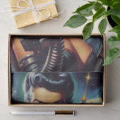 Retro Sci-Fi weibliche Malerei Seidenpapier (Geschenk)