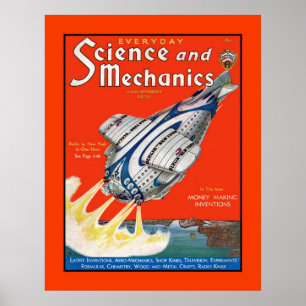 Retro Science Fiction 1931 Titelmagazin Poster