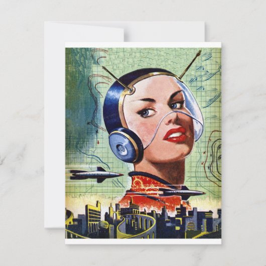 Retro-Science Fiction Einladung (Vorderseite)