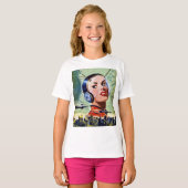 Retro Science Fiction Girls T - Shirt (Vorne ganz)