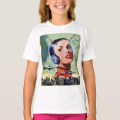 Retro Science Fiction Girls T - Shirt (Vorderseite)
