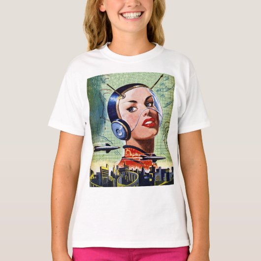 Retro Science Fiction Girls T - Shirt (Vorderseite)
