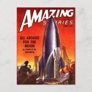 Retro-Science-Fiction-Kunst Postkarte