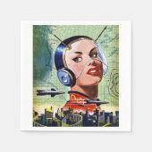 Retro Science Fiction Paper Napkins Serviette (Vorderseite)