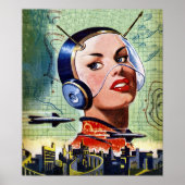 Retro-Science Fiction-Poster Poster (Vorne)