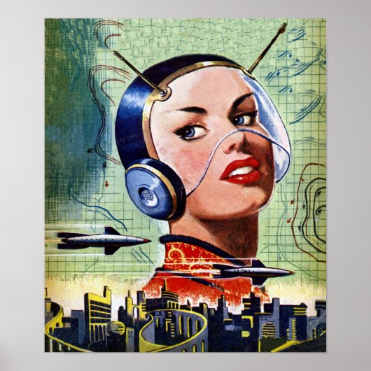 Retro-Science Fiction-Poster Poster (Vorne)