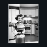 Retro-Science Fiction-Roboter-Hausfrau der 50er Ja Postkarte<br><div class="desc">Die Zukunft der Küchentechnologie ist jetzt,  und jetzt ist 1957! Füge deinen eigenen Text zu diesem rätselhaften Bild hinzu,  um es wirklich zu deinem eigenen zu machen.</div>
