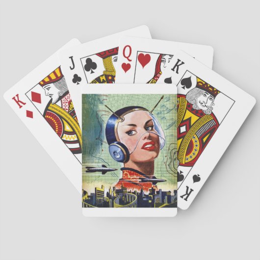 Retro Science Fiction-Spielkarten Spielkarten (Rückseite)