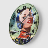 Retro Science Fiction-Uhr Große Wanduhr (Winkel)