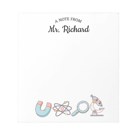 Retro Science Supplier Science Teacher Gift Notizblock (Vorderseite)
