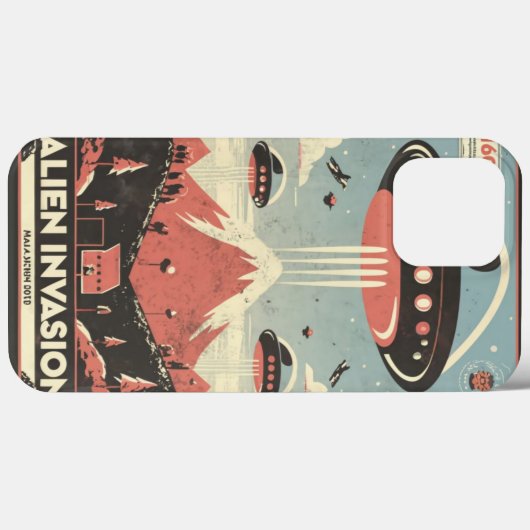 Retro SciFi Adventure iPhone Case 🚀 👽 (Rückseite (Horizontal))