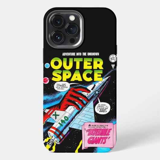 Retro SciFi Adventure Outer Space Comic Cover iPhone Hülle (Rückseite)