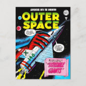 Retro SciFi Adventure Outer Space Comic Cover Postkarte (Vorderseite)