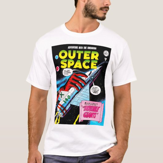 Retro SciFi Adventure Outer Space Comic Cover T-Shirt (Vorderseite)