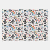 Retro-SciFi-Roboter im Weltraum Geschenkpapier Set (Vorderseite 3)