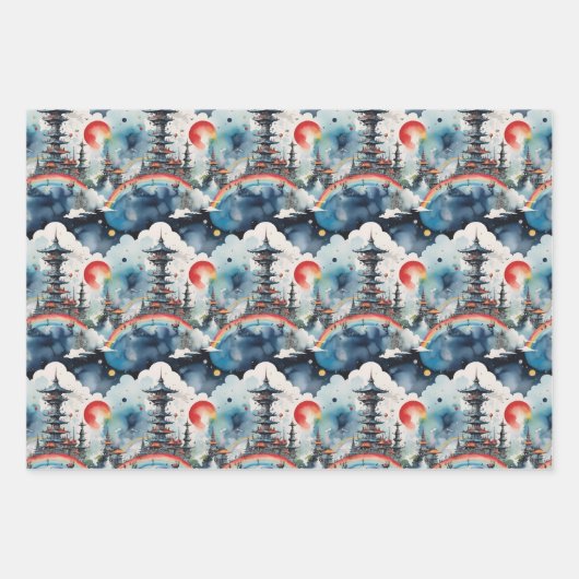 Retro-SciFi-Roboter im Weltraum Geschenkpapier Set (Vorderseite 2)