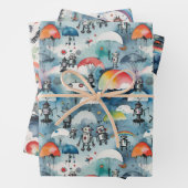 Retro-SciFi-Roboter im Weltraum Geschenkpapier Set (Beispiel)