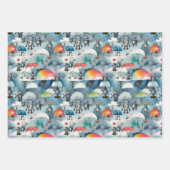 Retro-SciFi-Roboter im Weltraum Geschenkpapier Set (Vorderseite)