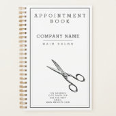 Retro Scissors Hairsalon Termin Buch / Planer (Vorderseite)