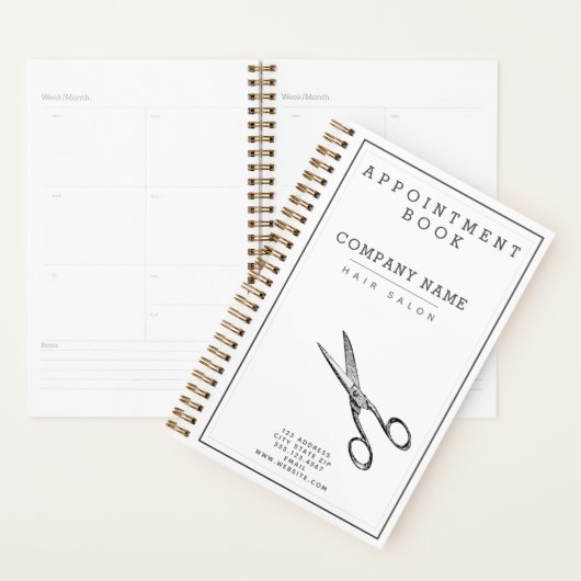 Retro Scissors Hairsalon Termin Buch / Planer (Anzeige)