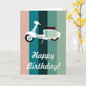 Retro Scooter Geburtstagskarte Karte (Gelbe Blume)